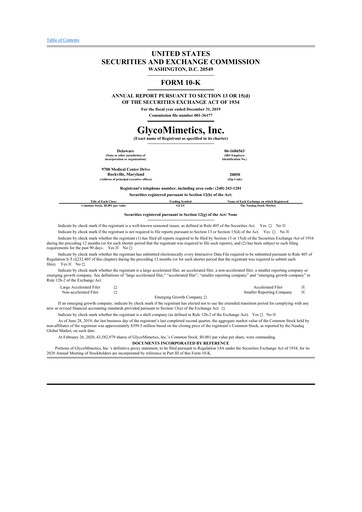 Thumbnail GlycoMimetics
 10-K Annual Report 2019