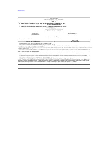 Thumbnail Tootsie Roll Industries
 10-K Annual Report 2019