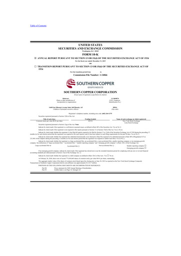 Thumbnail Southern Copper 10-K Annual Report 2019