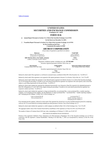 Thumbnail ArcBest 10-K Annual Report 2019