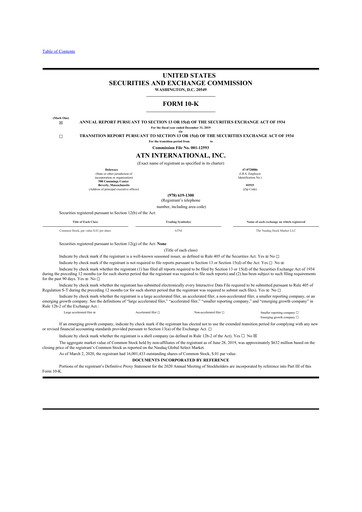 Miniature ATN International 10-K Rapport annuel 2019