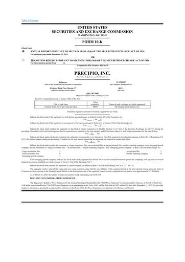 Thumbnail Precipio 10-K Annual Report 2019