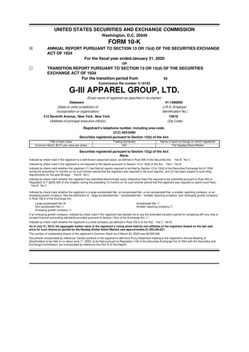 Vorschaubild G-III Apparel Group 10-K Jahresbericht 2020