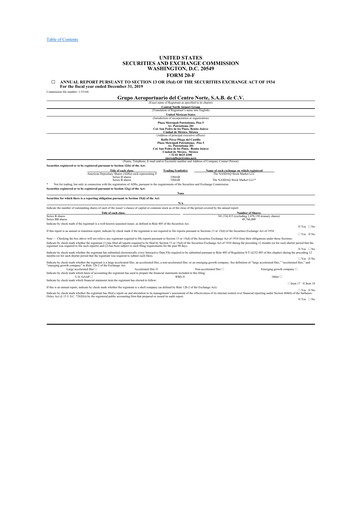 Thumbnail Grupo Aeroportuario Centro Norte
 20-F Annual Report 2019