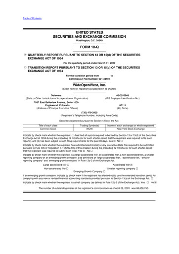 Thumbnail WideOpenWest 10-Q Quarterly Report FY2020 