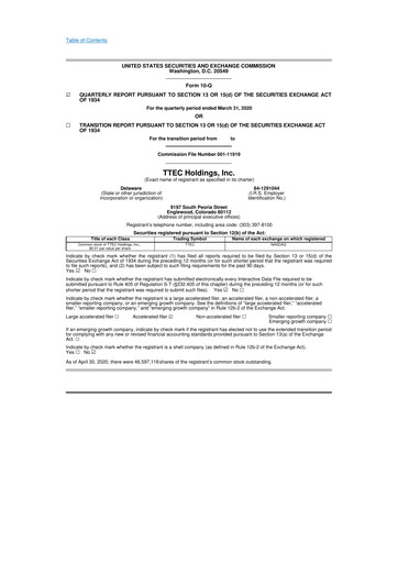 Thumbnail TTEC 10-Q Quarterly Report FY2020 