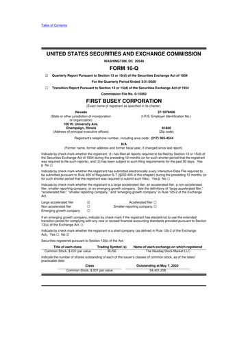 Thumbnail First Busey 10-Q Quarterly Report FY2020 