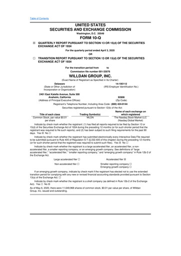 Thumbnail Willdan Group
 10-Q Quarterly Report FY2020 