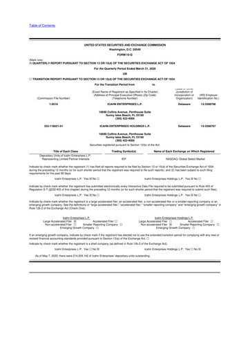 Thumbnail Icahn Enterprises
 10-Q Quarterly Report FY2020 