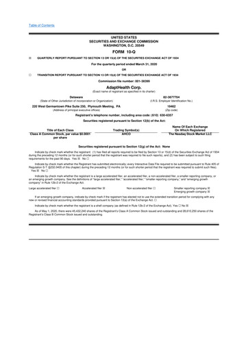 Thumbnail AdaptHealth 10-Q Quarterly Report FY 