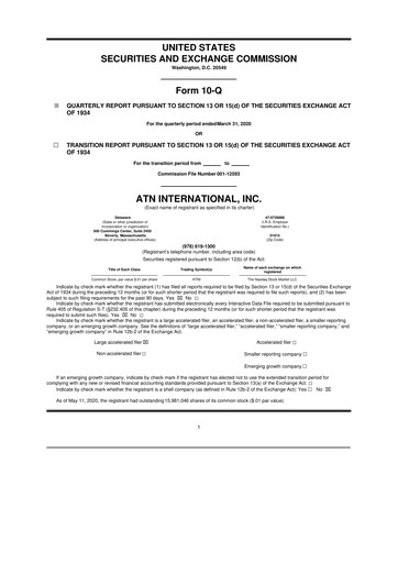 Thumbnail ATN International 10-Q Quarterly Report FY2020 