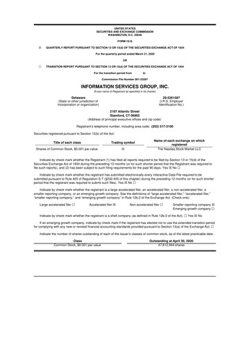 Thumbnail Information Services Group 10-Q Quarterly Report FY2020 