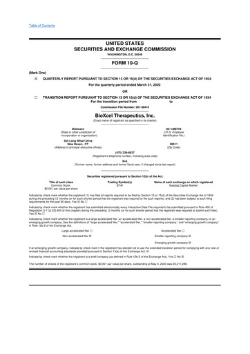 Thumbnail BioXcel Therapeutics 10-Q Quarterly Report FY2020 