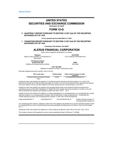 Vorschaubild Alerus Financial 10-Q Quartalsbericht 2020 