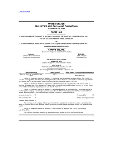 Thumbnail Annovis Bio 10-Q Quarterly Report FY 