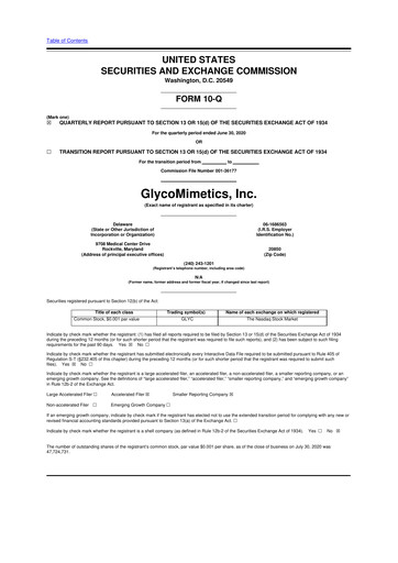 Thumbnail GlycoMimetics
 10-Q Quarterly Report FY2020 