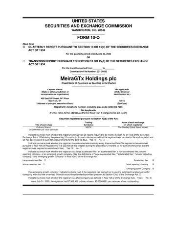 Vorschaubild MeiraGTx 10-Q Quartalsbericht 2020 