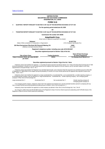 Thumbnail AdaptHealth 10-Q Quarterly Report FY 