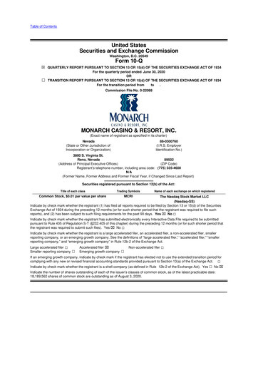 Thumbnail Monarch Casino & Resort 10-Q Quarterly Report FY2020 