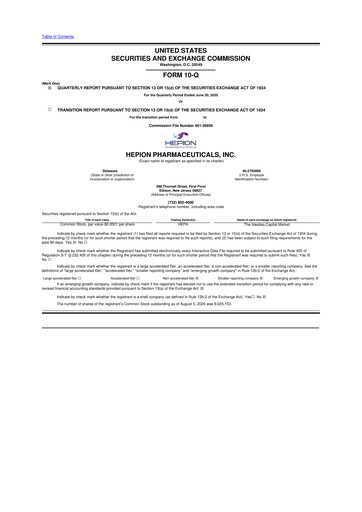 Thumbnail Hepion Pharmaceuticals 10-Q Quarterly Report FY2020 