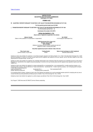 Vorschaubild Epsilon Energy 10-Q Quartalsbericht 2020 