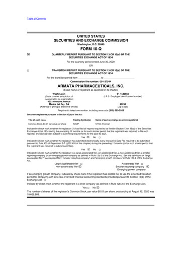 Thumbnail Armata Pharmaceuticals 10-Q Quarterly Report FY2020 