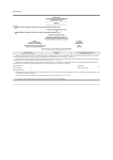 Thumbnail Sportsman's Warehouse 10-Q Quarterly Report FY2020 