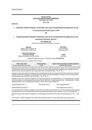 Thumbnail Citi Trends, Inc. 10-Q Quarterly Report FY 