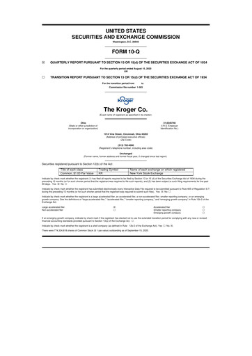 Vorschaubild Kroger 10-Q Quartalsbericht 2020 