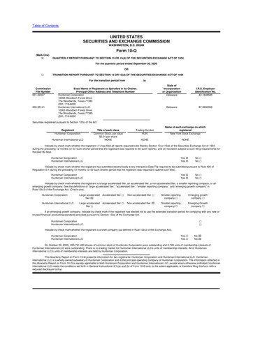 Thumbnail Huntsman Corporation
 10-Q Quarterly Report FY 