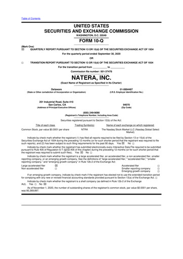 Thumbnail Natera 10-Q Quarterly Report FY2020 