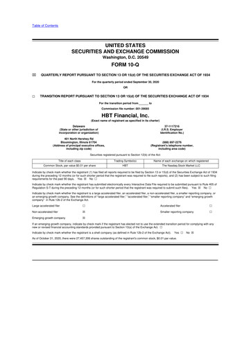 Thumbnail HBT Financial 10-Q Quarterly Report FY2020 
