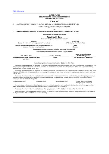 Thumbnail AdaptHealth 10-Q Quarterly Report FY 