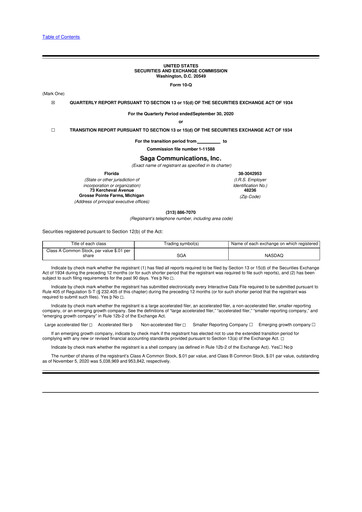 Thumbnail Saga Communications 10-Q Quarterly Report FY2020 