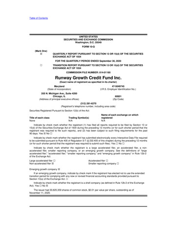 Thumbnail Runway Growth Finance 10-Q Quarterly Report FY 