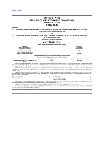 Thumbnail Vertex 10-Q Quarterly Report FY2020 