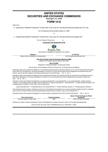 Thumbnail Argan 10-Q Quarterly Report FY2021 