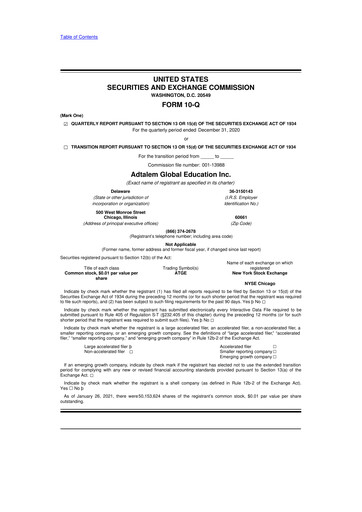 Miniature Adtalem Global Education
 10-Q Rapport trimestriel  