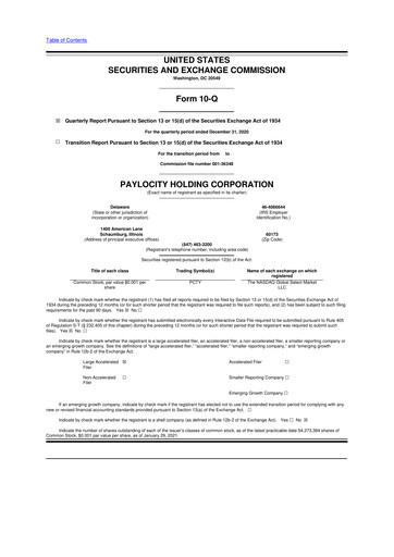 Thumbnail Paylocity 10-Q Quarterly Report FY2021 