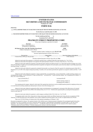 Thumbnail Franklin Street Properties 10-K Annual Report 2020