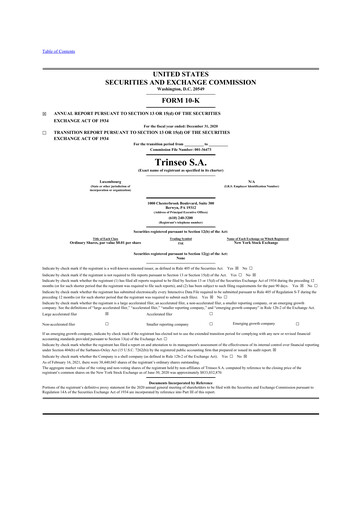 Thumbnail Trinseo 10-K Annual Report 2020