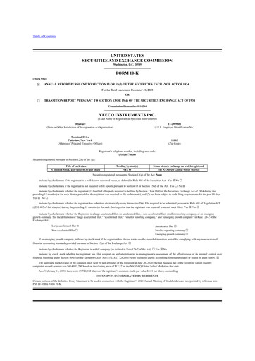 Thumbnail Veeco
 10-K Annual Report 2020