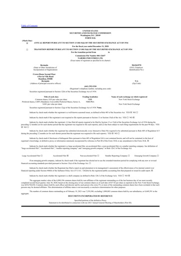 Thumbnail Nabors Industries
 10-K Annual Report 2020