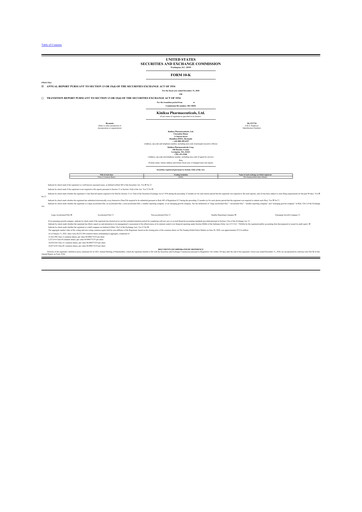 Thumbnail Kiniksa Pharmaceuticals
 10-K Annual Report 2020