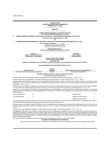 Thumbnail Coherus BioSciences
 10-K Annual Report 2020