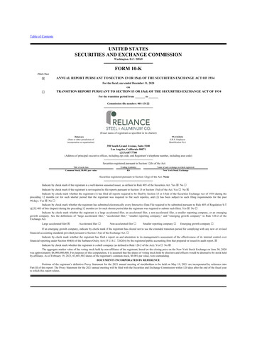 Thumbnail Reliance


 10-K Annual Report 2020