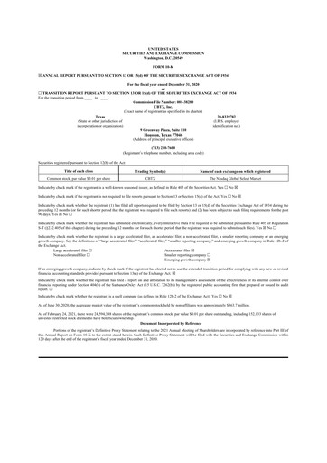 Miniature Stellar Bancorp 10-K Rapport annuel 2020