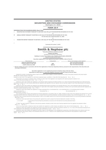 Thumbnail Smith & Nephew
 20-F Annual Report 2020