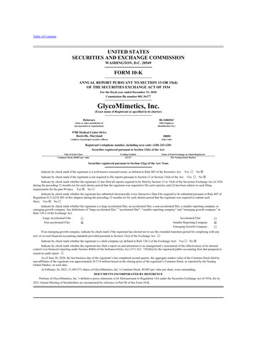 Thumbnail GlycoMimetics
 10-K Annual Report 2020