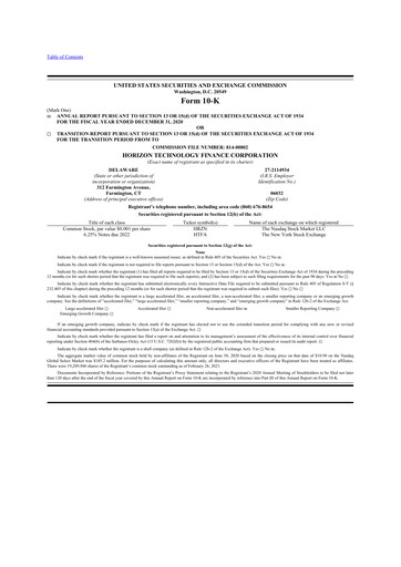 Thumbnail Horizon Technology Finance 10-K Annual Report 